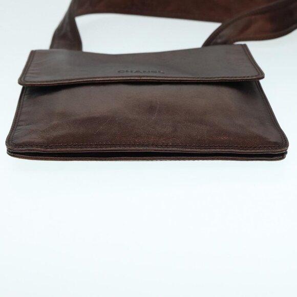 CHANEL Shoulder Bag Leather Bronze Gold CC Auth - Picture 12 of 15